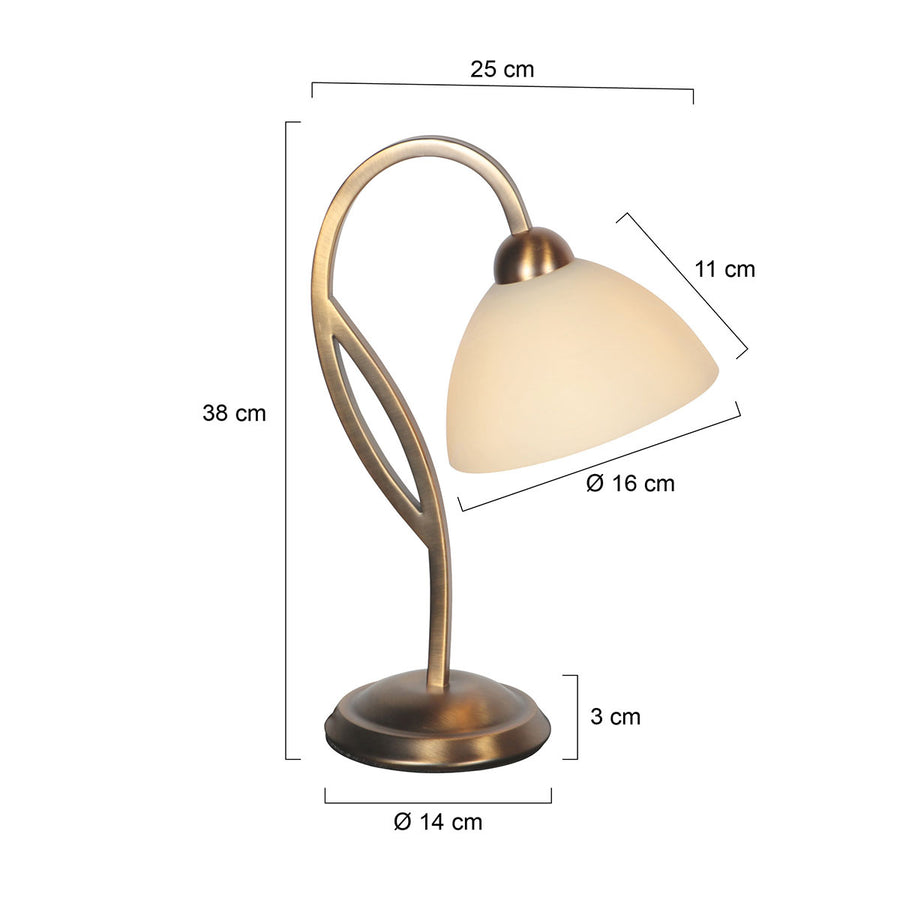 Anthea 4329BR – klassieke tafellamp met marmerlook glas