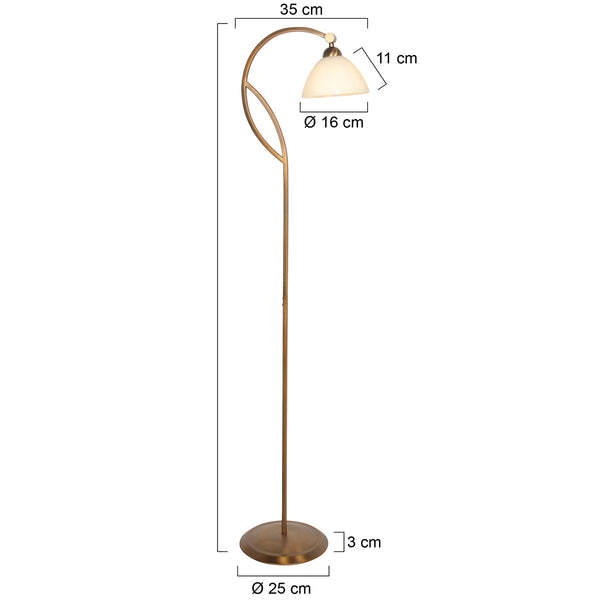 Anthea 4330BR – klassieke vloerlamp met marmerlook en voetschakelaar