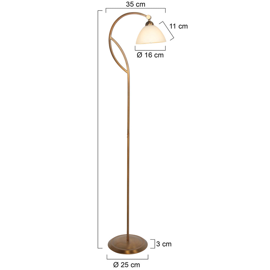 Anthea 4330BR – klassieke vloerlamp met marmerlook en voetschakelaar