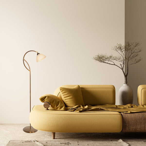 Anthea 4330BR – klassieke vloerlamp met marmerlook en voetschakelaar