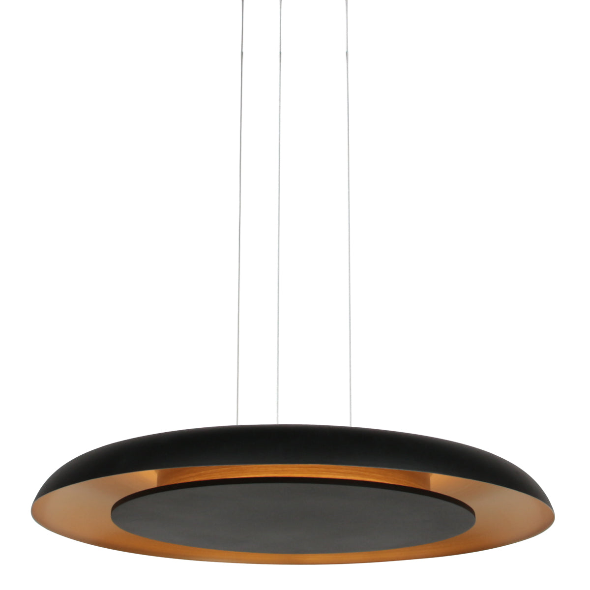 Golden Veil 4332ZW – elegante zwarte hanglamp met gouden binnenzijde