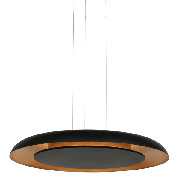 Golden Veil 4332ZW – elegante zwarte hanglamp met gouden binnenzijde
