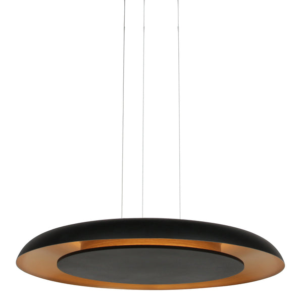 Golden Veil 4332ZW – elegante zwarte hanglamp met gouden binnenzijde