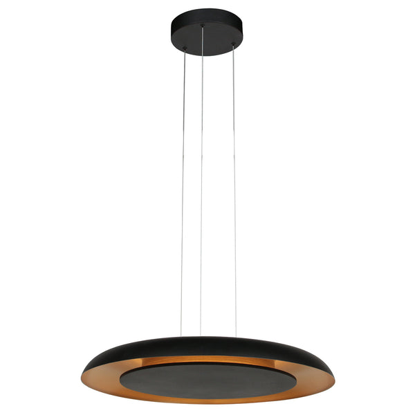 Golden Veil 4332ZW – elegante zwarte hanglamp met gouden binnenzijde