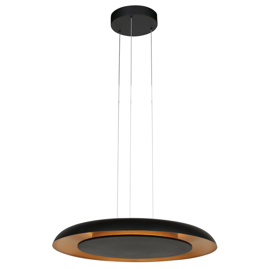 Golden Veil 4332ZW – elegante zwarte hanglamp met gouden binnenzijde