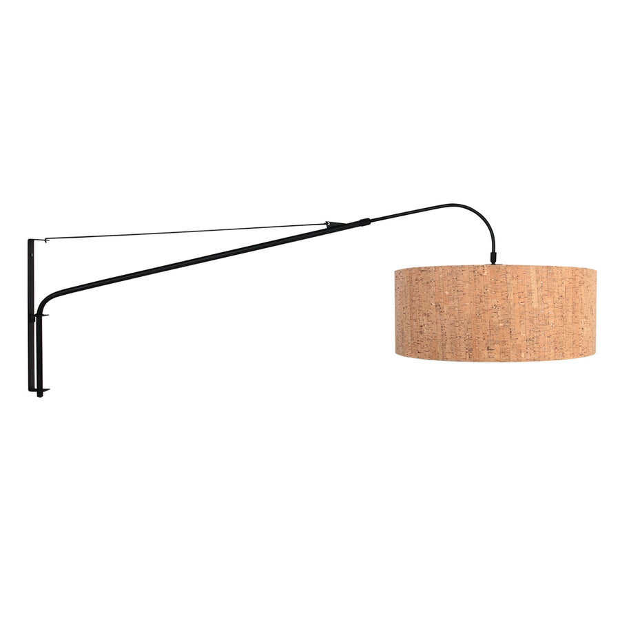 Elegant Classy 4336ZW wandlamp – zwart met kurken kap Ø50 cm