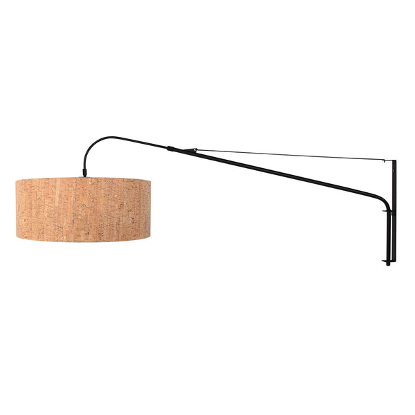 Elegant Classy 4336ZW wandlamp – zwart met kurken kap Ø50 cm