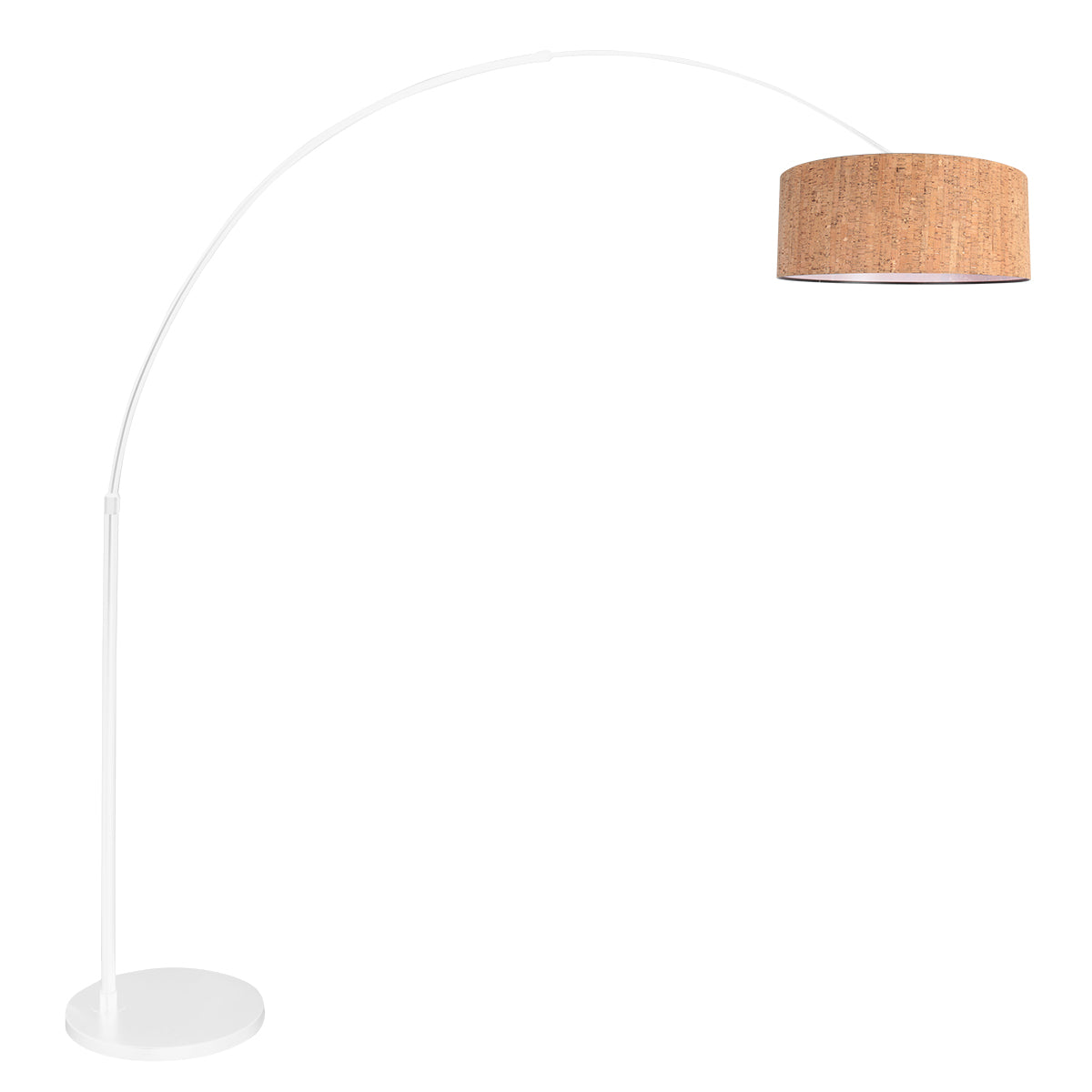 Sparkled Light 4341W booglamp – wit frame met kurken kap Ø40 cm