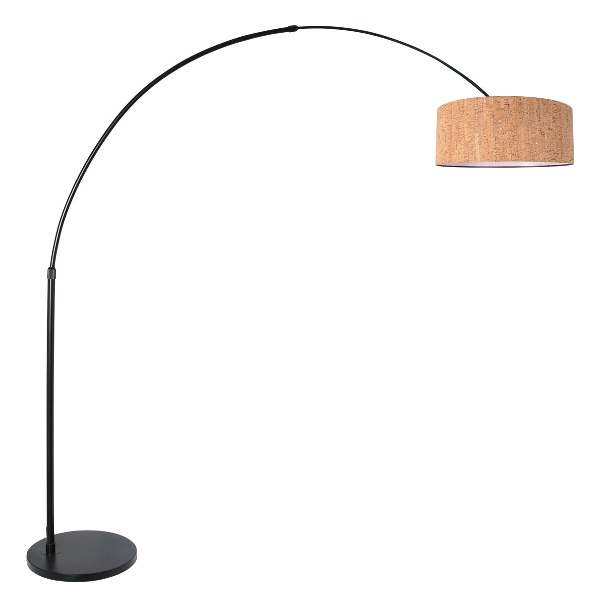 Sparkled Light 4342ZW booglamp – zwart met kurken kap Ø40 cm