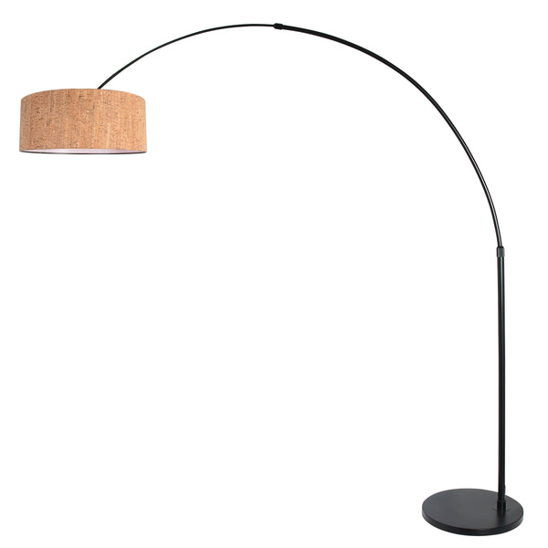 Sparkled Light 4342ZW booglamp – zwart met kurken kap Ø40 cm