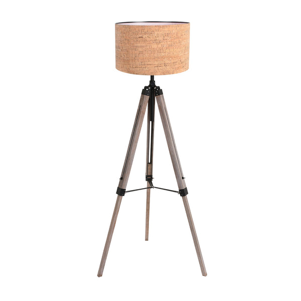 Vloerlamp triek 4344zw met beige kurk kap ø40 cm