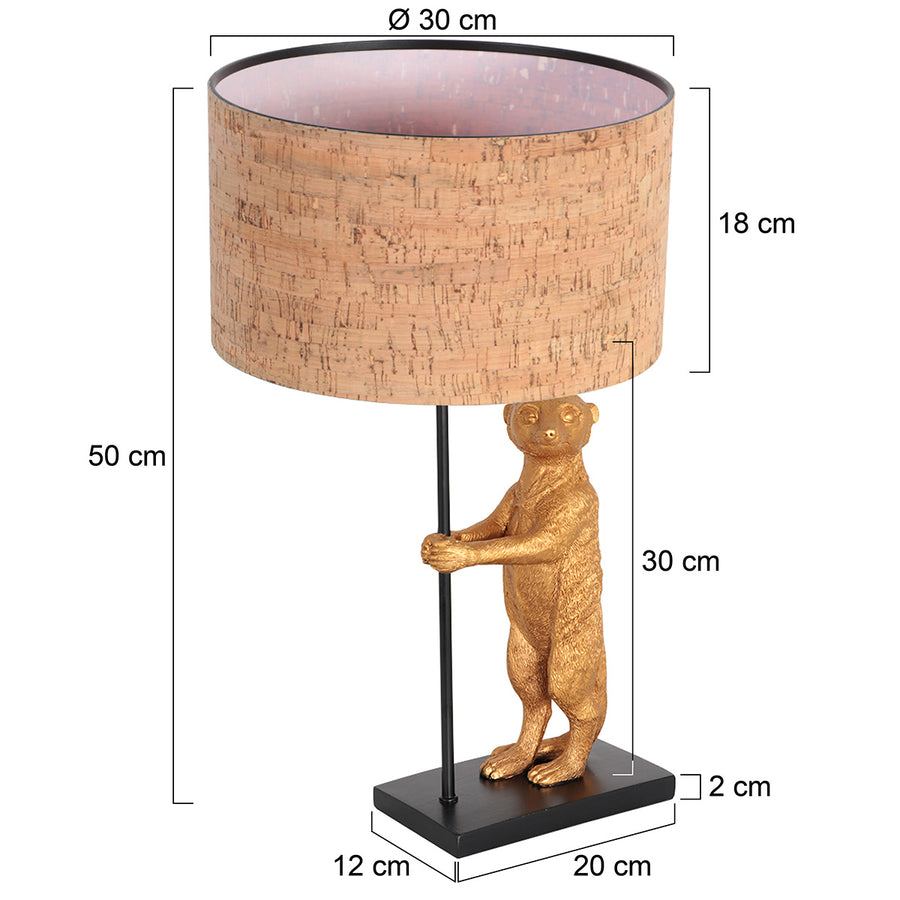 Animaux 4353zw - speelse tafellamp met kurken kap