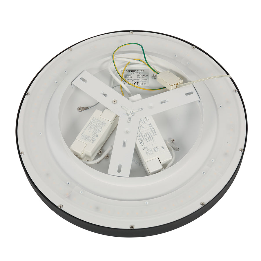 Plafondlamp Flady 4367ZW zwart Ø30 2000 Lumen
