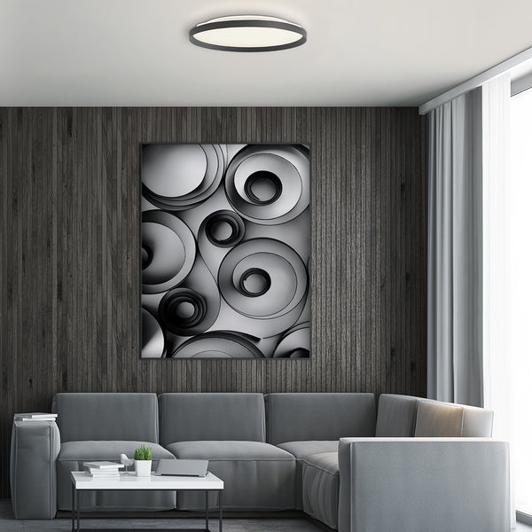 Plafondlamp Flady 4367ZW zwart Ø30 2000 Lumen