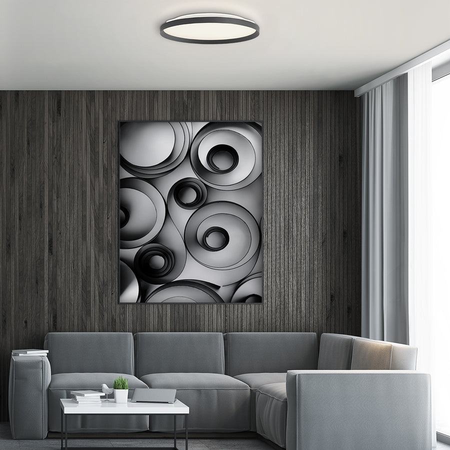 Plafondlamp Flady 4367ZW zwart Ø30 2000 Lumen