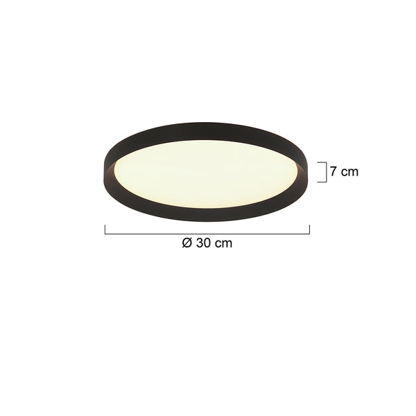Plafondlamp Flady 4367ZW zwart Ø30 2000 Lumen