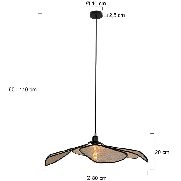 Hanglamp lumaflora 4368cr – linnen designlamp met bladenvorm