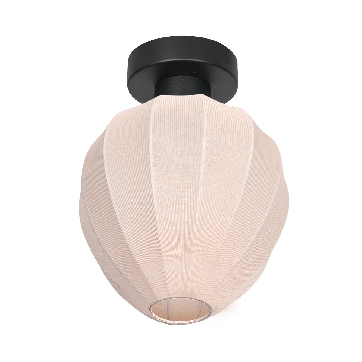 Plafondlamp silura 4370zw – zwart met crème linnen kapje