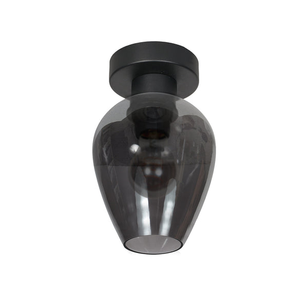 Plafondlamp drovia 4372zw met smoke glas en moderne look
