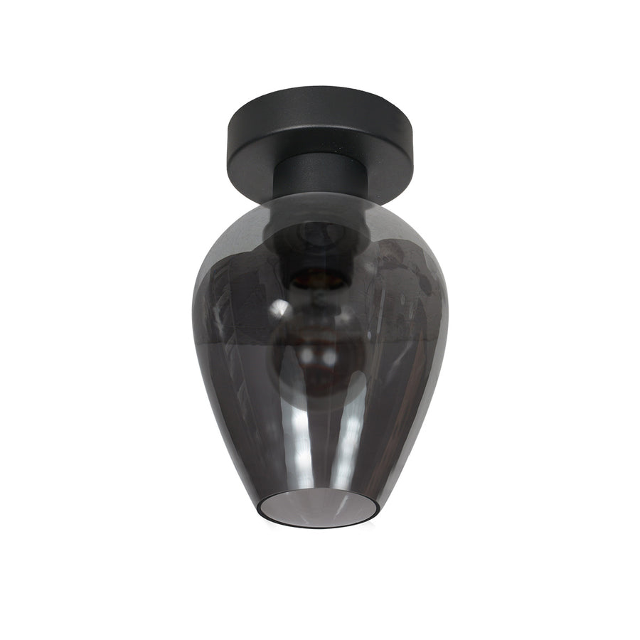 Plafondlamp drovia 4372zw met smoke glas en moderne look