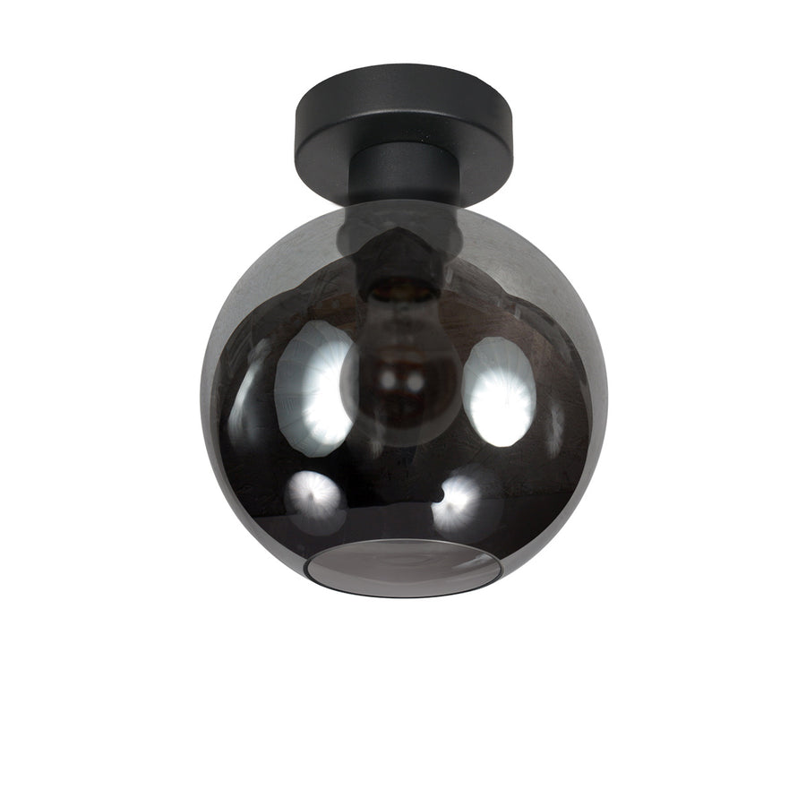 Plafondlamp sferio 4373zw met rookglas kap ø15 cm