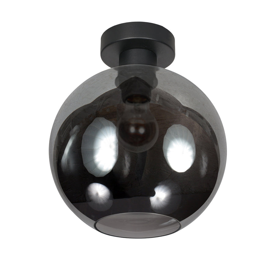 Plafondlamp sferio 4375zw met rookglas kap ø25 cm