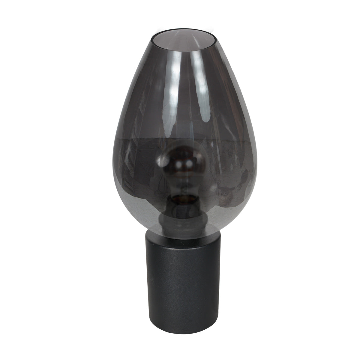 Tafellamp drovia 4377zw – met druppelvormig smoke glas