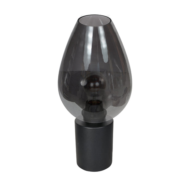 Tafellamp drovia 4377zw – met druppelvormig smoke glas
