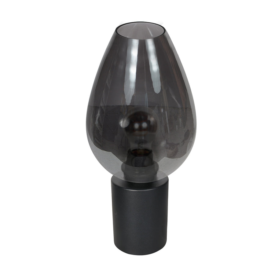Tafellamp drovia 4377zw – met druppelvormig smoke glas