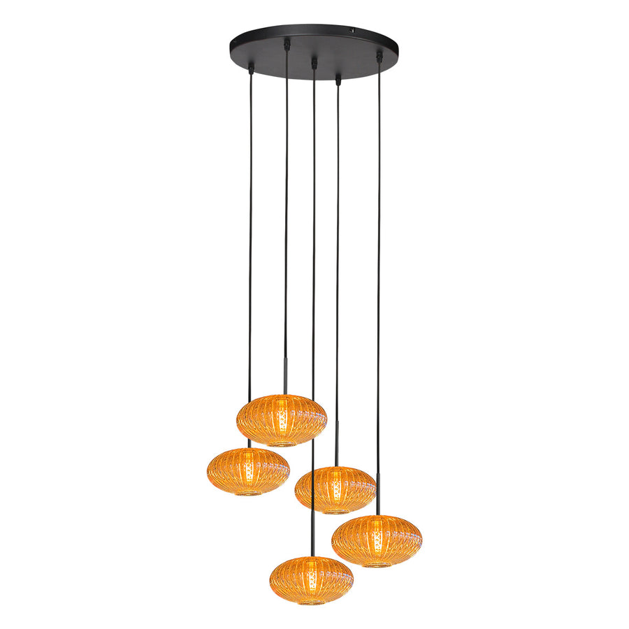Hanglamp aurelio 4383zw – 5-lichts vide met ufo glas