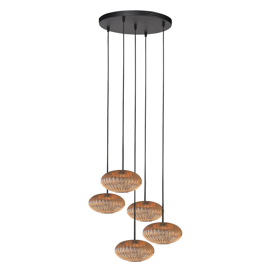Hanglamp aurelio 4383zw – 5-lichts vide met ufo glas