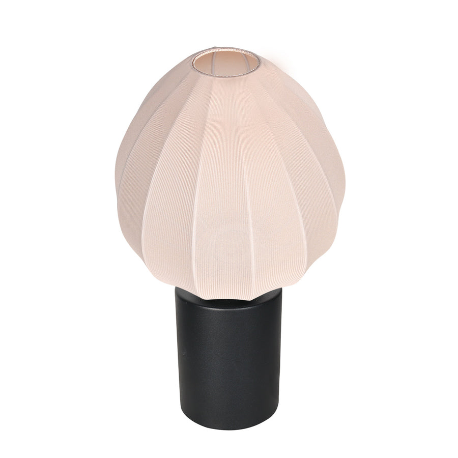 Tafellamp silura 4385zw zwarte lamp met crème linnen kapje
