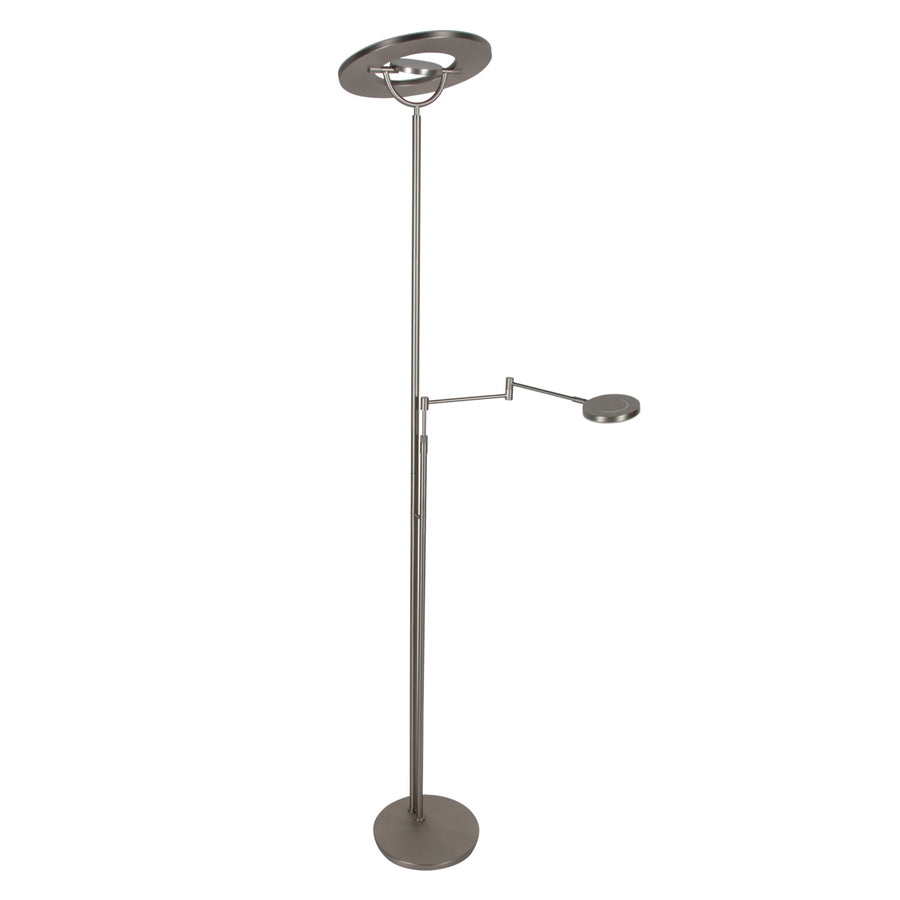 Staalkleurige vloerlamp 4386st - soleil 2 met 5 jaar garantie