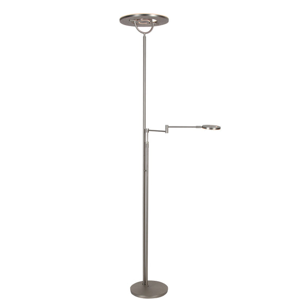 Staalkleurige vloerlamp 4386st - soleil 2 met 5 jaar garantie