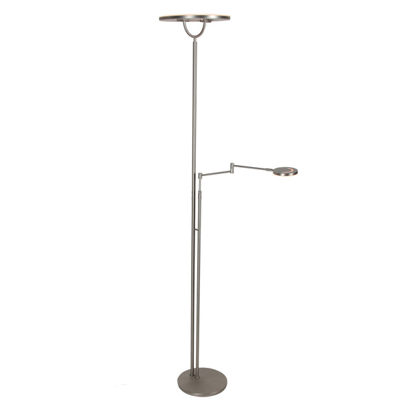 Staalkleurige vloerlamp 4386st - soleil 2 met 5 jaar garantie