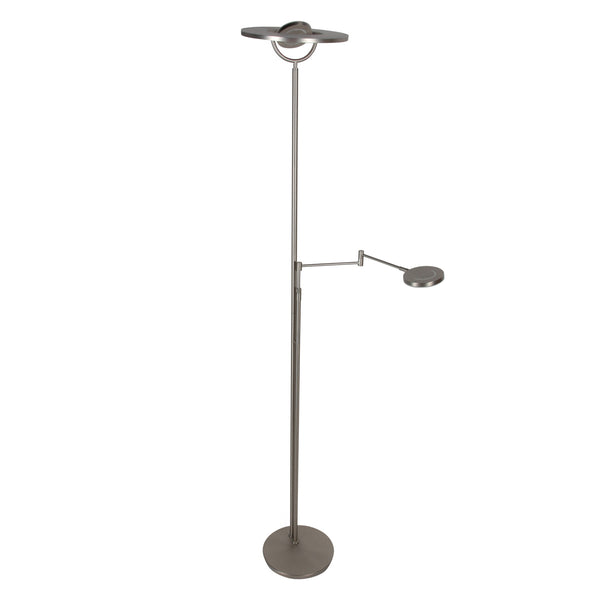 Staalkleurige vloerlamp 4386st - soleil 2 met 5 jaar garantie