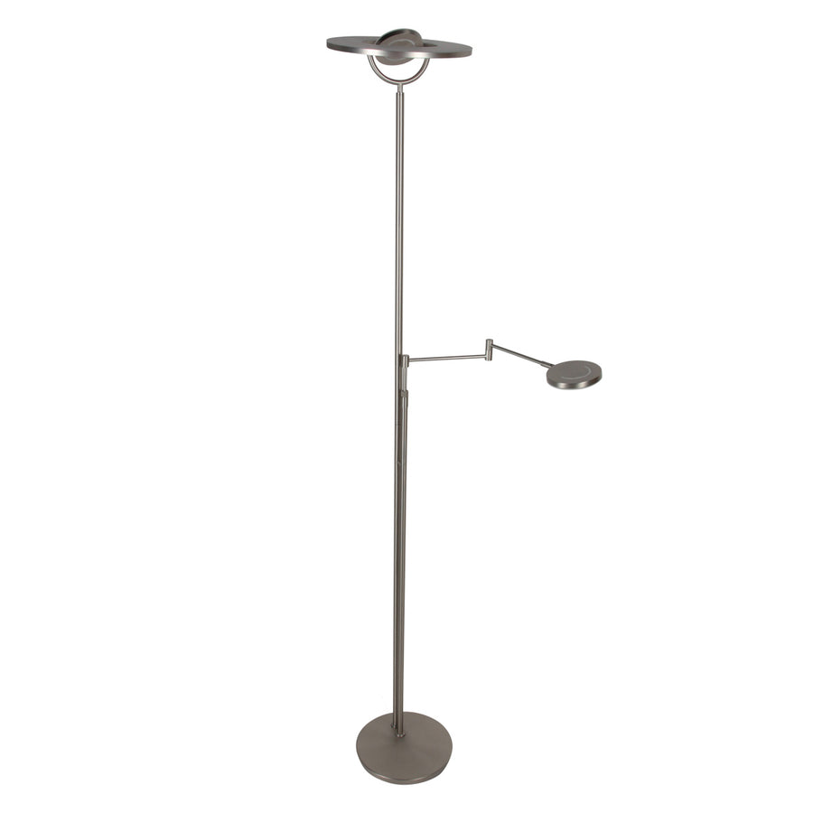 Staalkleurige vloerlamp 4386st - soleil 2 met 5 jaar garantie