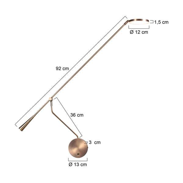 Soleil 2 4387br wandlamp met zwenkarm in brons