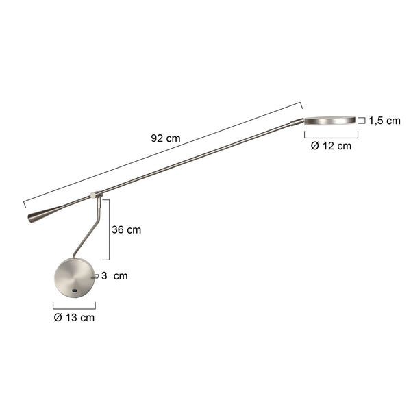 Soleil 2 4387st wandlamp met lange zwenkarm