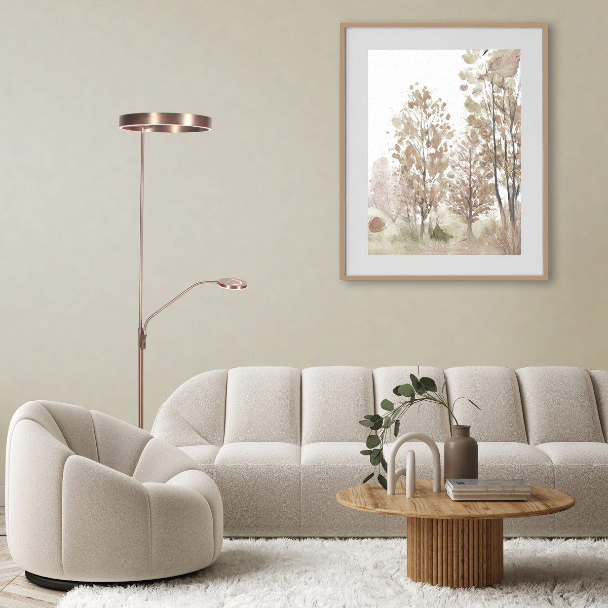 Soleil 2 4388br – bronzen vloerlamp met uplight en leesarm