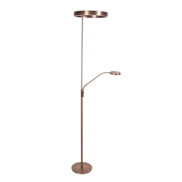 Soleil 2 4388br – bronzen vloerlamp met uplight en leesarm