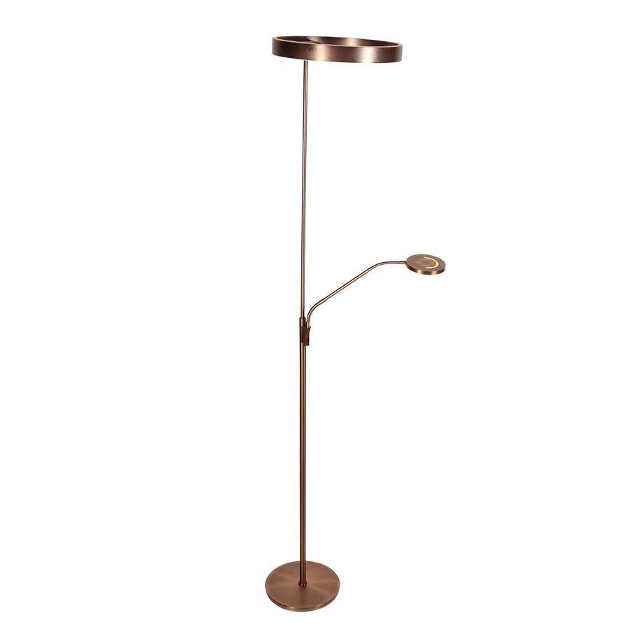 Soleil 2 4388br – bronzen vloerlamp met uplight en leesarm