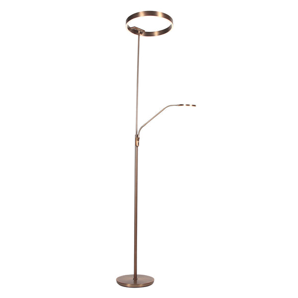 Soleil 2 4388br – bronzen vloerlamp met uplight en leesarm