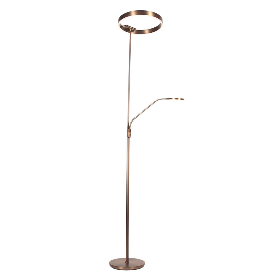 Soleil 2 4388br – bronzen vloerlamp met uplight en leesarm