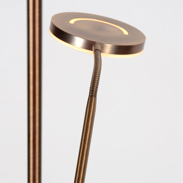 Soleil 2 4388br – bronzen vloerlamp met uplight en leesarm