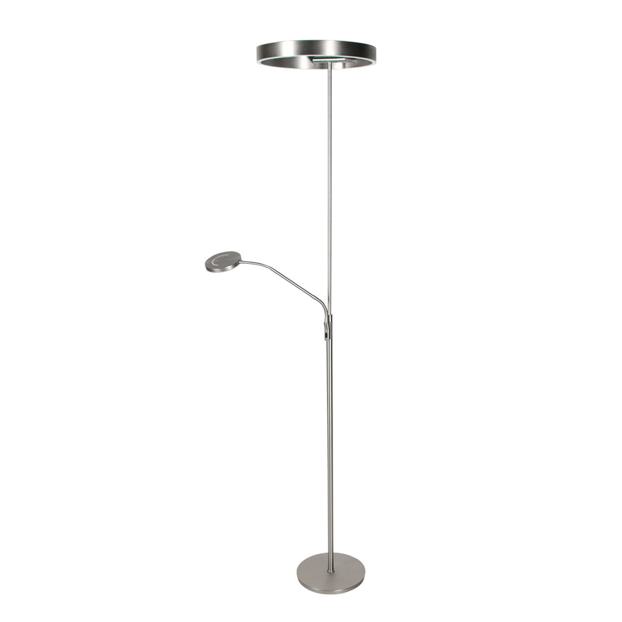 Soleil 2 4388st – stalen vloerlamp met uplight en leesarm