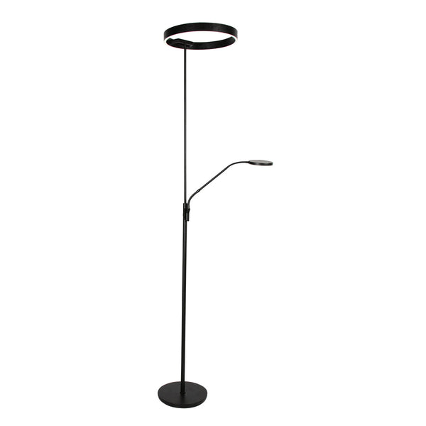 Soleil 2 4388zw – zwarte vloerlamp met flexibele leesarm