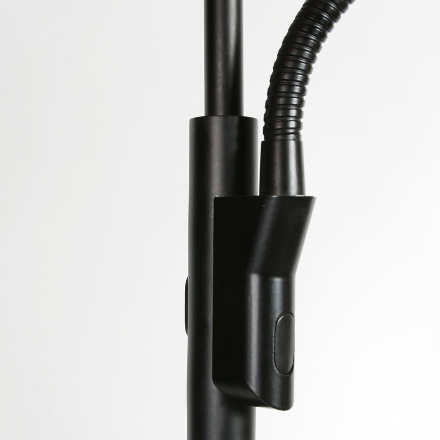 Soleil 2 4388zw – zwarte vloerlamp met flexibele leesarm