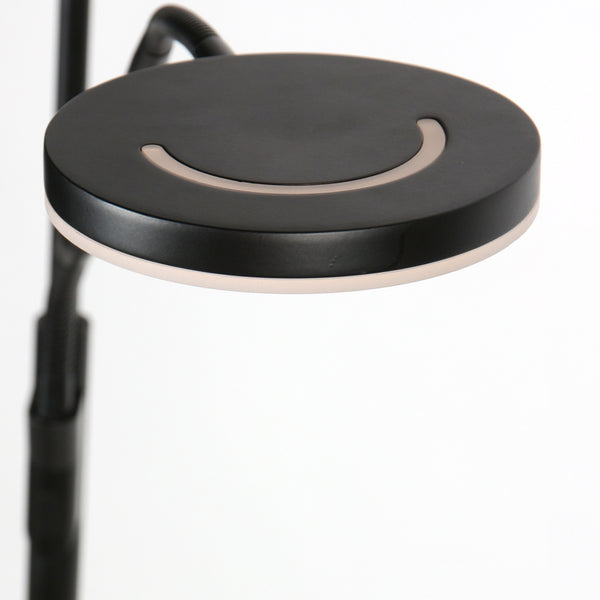 Soleil 2 4388zw – zwarte vloerlamp met flexibele leesarm