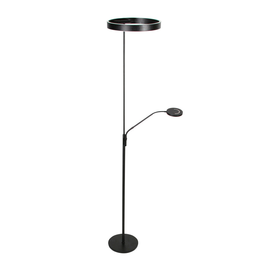Soleil 2 4388zw – zwarte vloerlamp met flexibele leesarm